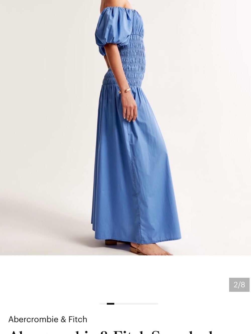 Abercrombie & Fitch Light Blue Smocked Maxi Skirt